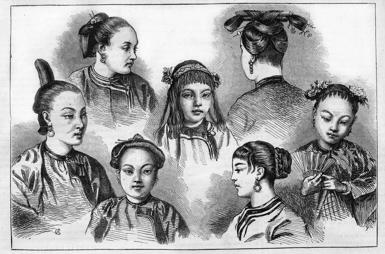 Chińska moda i fryzury w XIX wieku. autorstwa Unknown artist