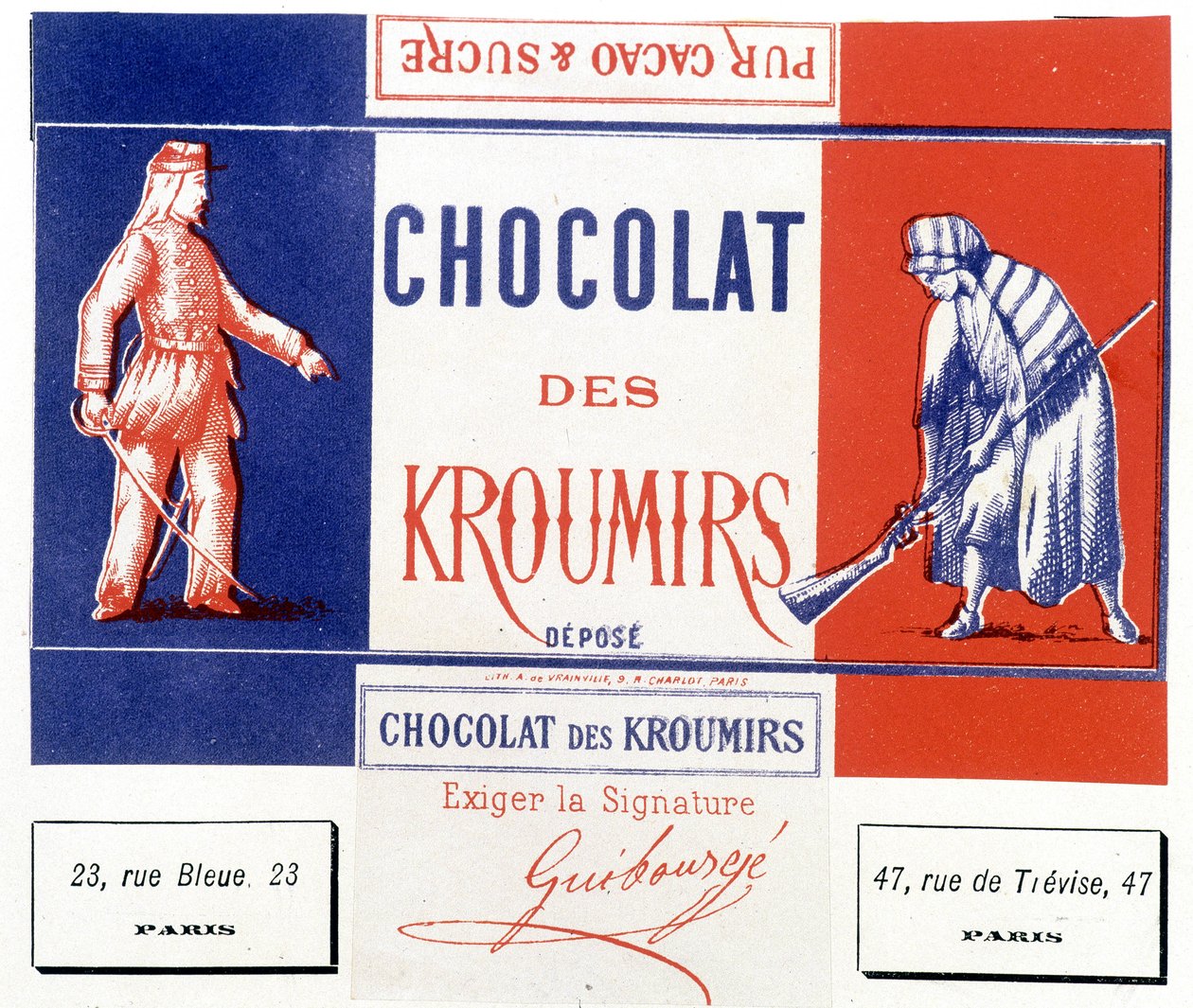 Czekolada Kroumirów. Etykieta reklamowa autorstwa Unknown artist