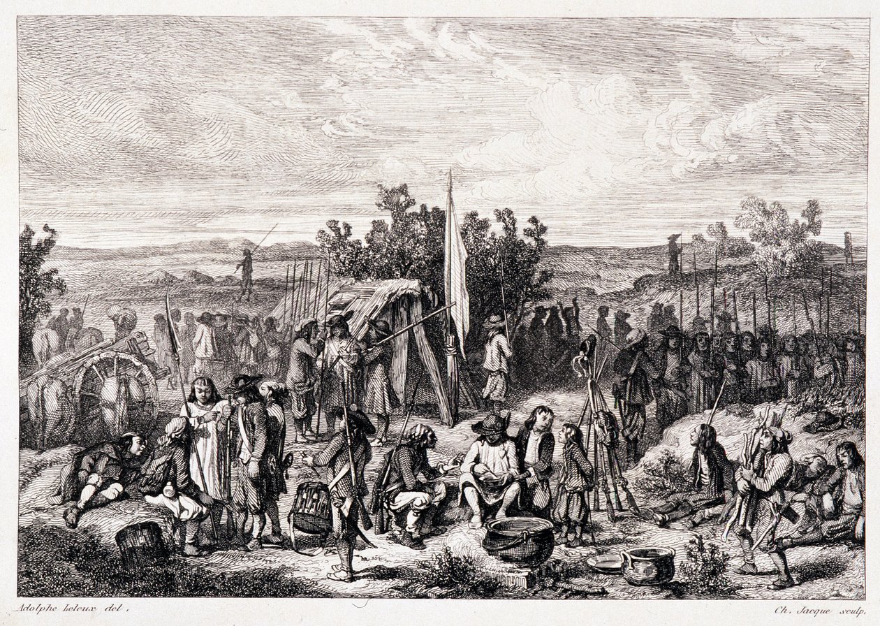 Chouany na biwaku - w „”Ancient and Modern Brittany”” Pitre-Chevalier, red. W. Coquebert autorstwa Unknown artist