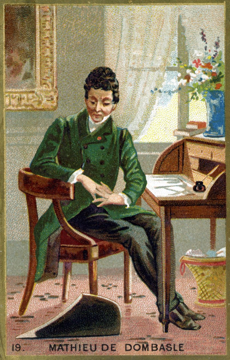 Christophe Joseph Alexandre Mathieu de Dombasle (1777 - 1843) Francuski astronom. Chromolitografia XIX wieku. autorstwa Unknown artist