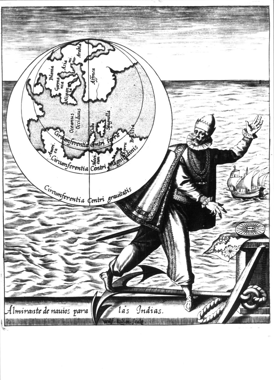 Krzysztof Kolumb – w „Nowym Tipusie po podróży do nowego świata” Philoponusa Honoriusa autorstwa Unknown artist