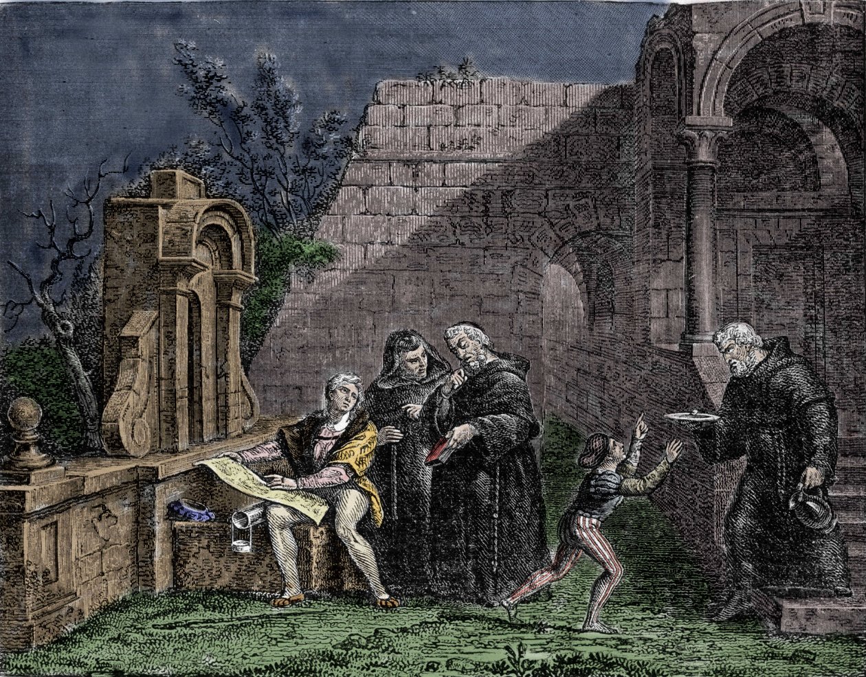 Krzysztof Kolumb w klasztorze Santa Maria de Rabida w Andaluzji. autorstwa Unknown artist