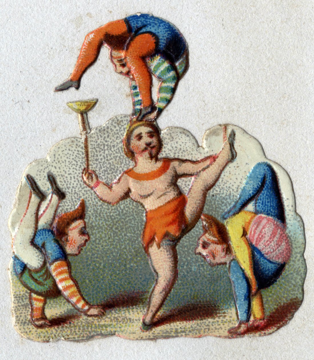Cyrk: akordyści i balansujący wykonujący numer. autorstwa Unknown artist