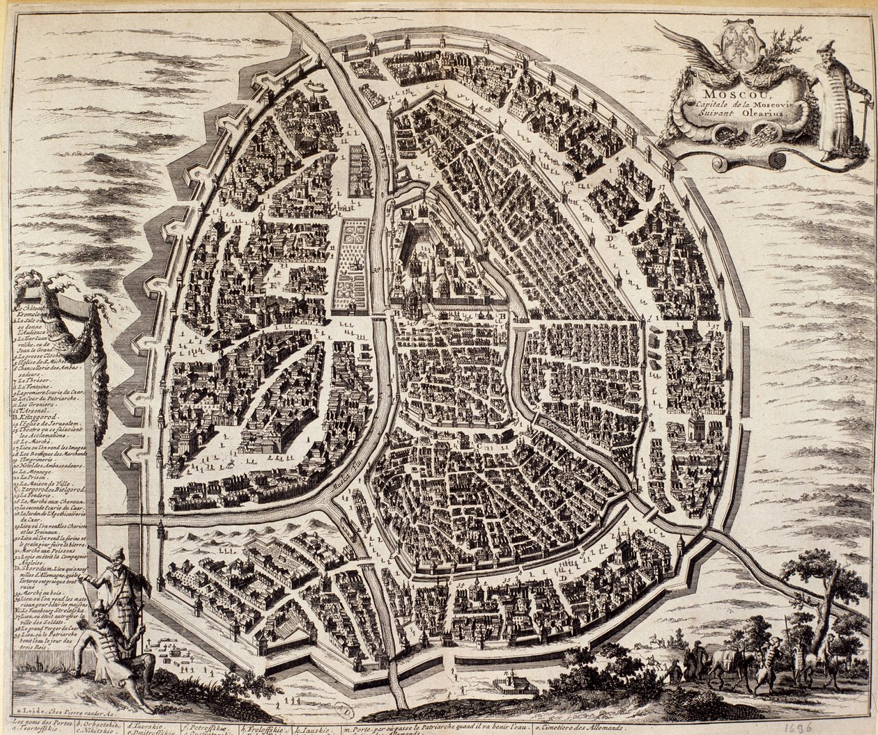 Plan miasta Moskwy w XVII wieku. autorstwa Unknown artist