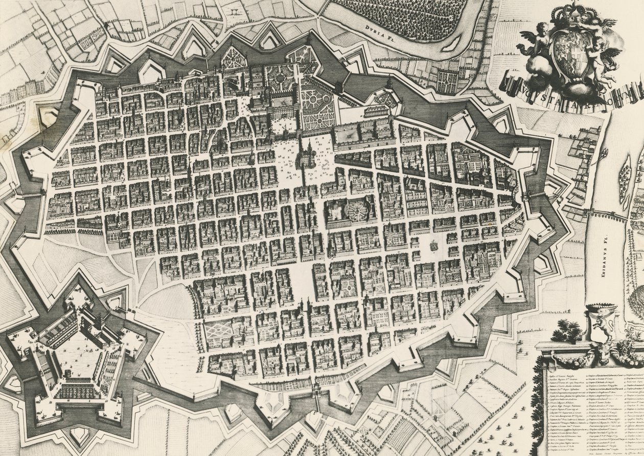Plan miasta Turynu z jego cytadelą autorstwa Unknown artist