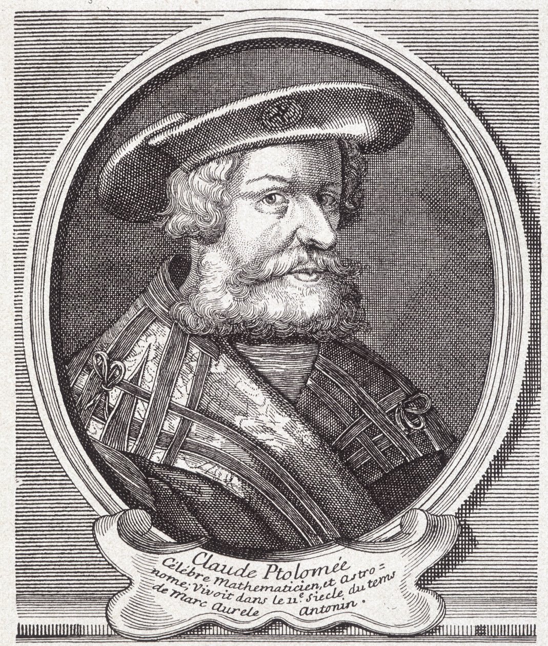 Claude Ptolemeusz (w. 90 - w. 168), grecki astronom, matematyk i geograf. Rycina XIX wieku. autorstwa Unknown artist