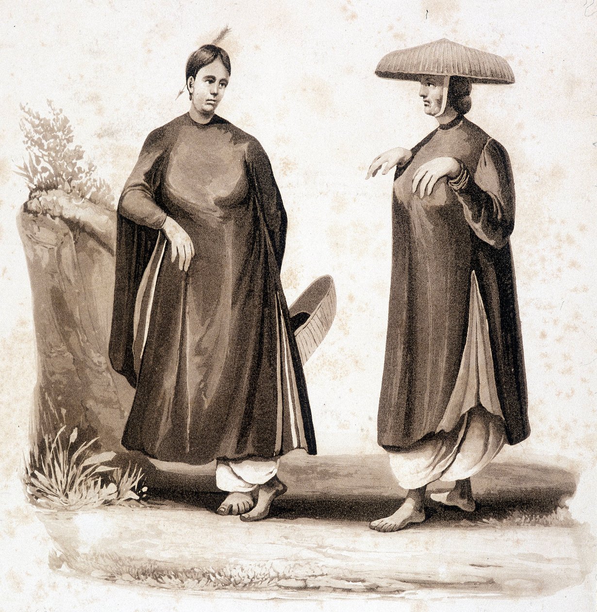 Cochinchińskie kobiety. Wietnam przeciwko 1850. autorstwa Unknown artist