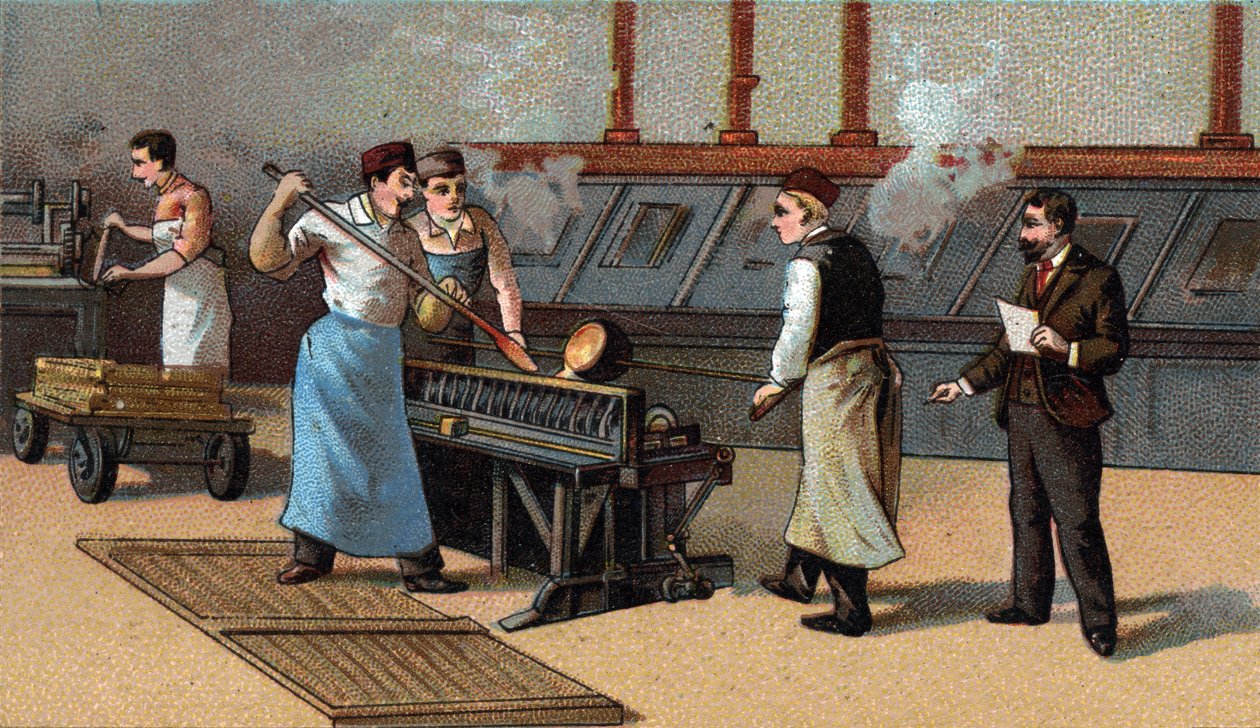 Wyrabianie monet, złote ostrza. Chromolitografia z końca XIX wieku autorstwa Unknown artist