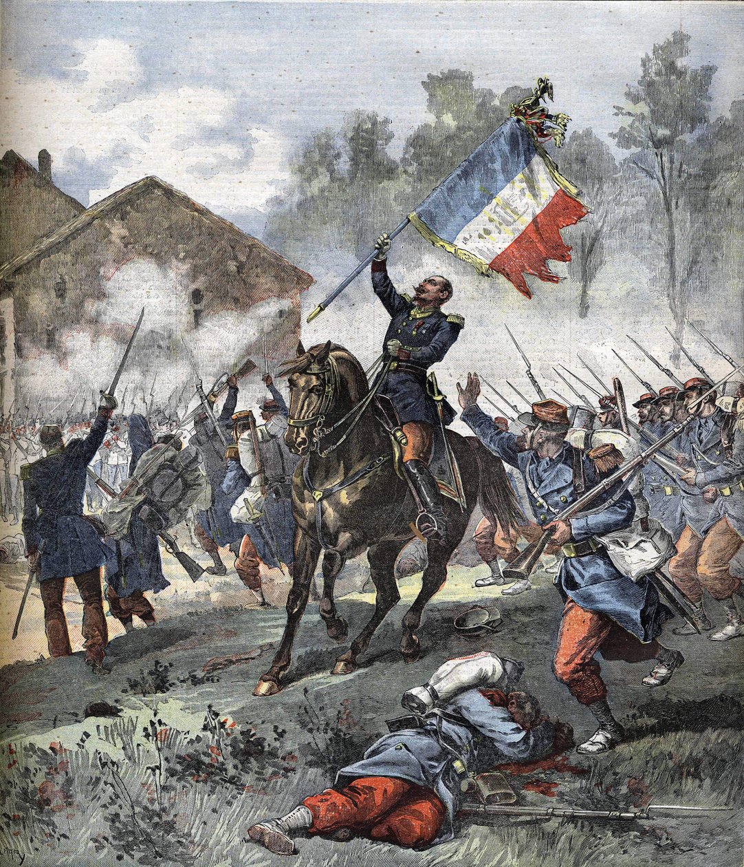 Pułkownik de Malleville zginął w bitwie pod Solférino w dniu 24 czerwca 1859 r. autorstwa Unknown artist