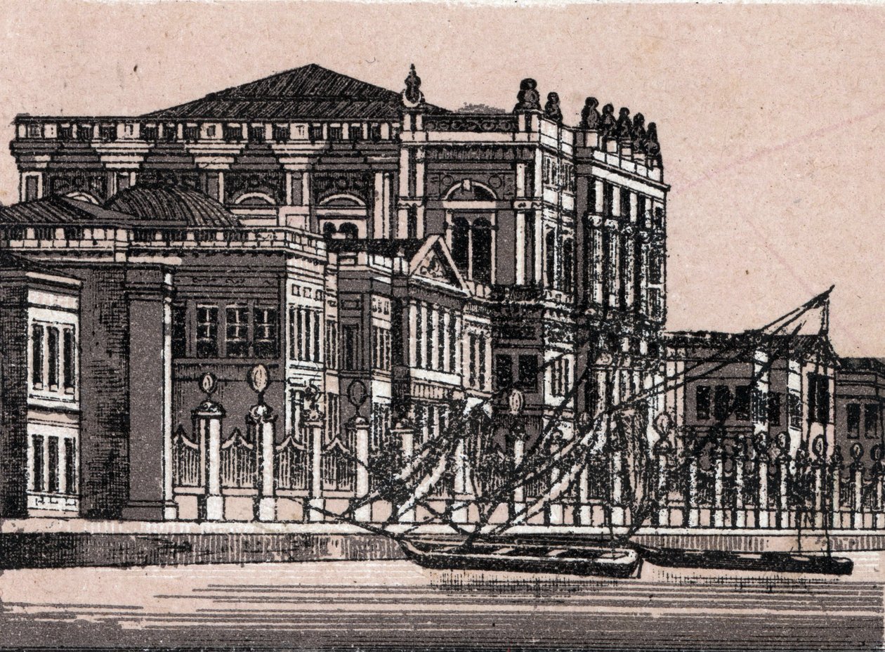 Konstantynopol, Turcja: widok na Pałac Cesarski w Dolma Bagche (Pałac Cesarski). w „” Świat ilustruje 168 odsłon”” Niedatowany (koniec XIX wieku) autorstwa Unknown artist