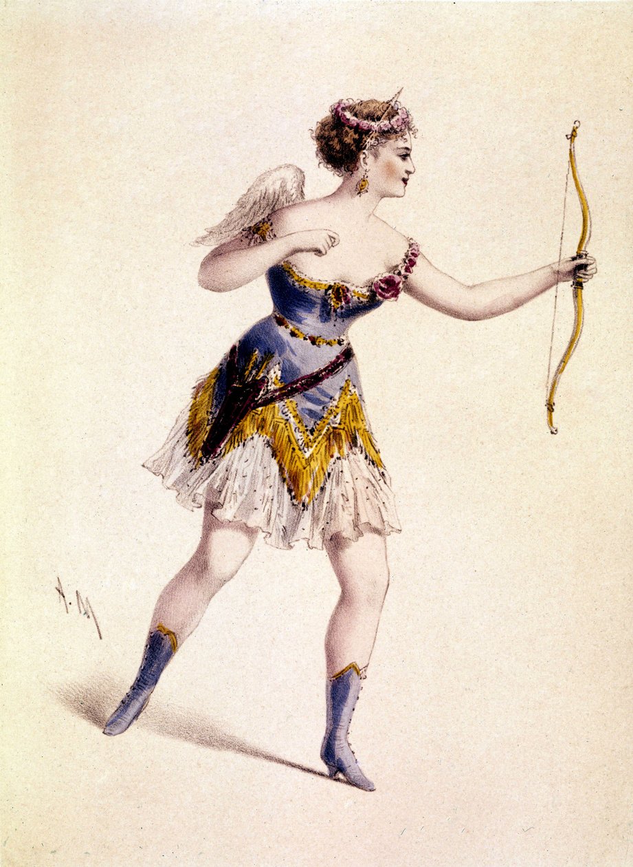 Cora Pearl (1842-1886), angielska kurtyzana, w roli Kupidyna w operze „Orfeusz do piekła” autorstwa Unknown artist