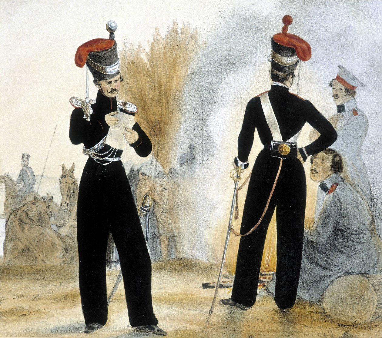 Kozacy z małej Rosji około 1840 r. autorstwa Unknown artist