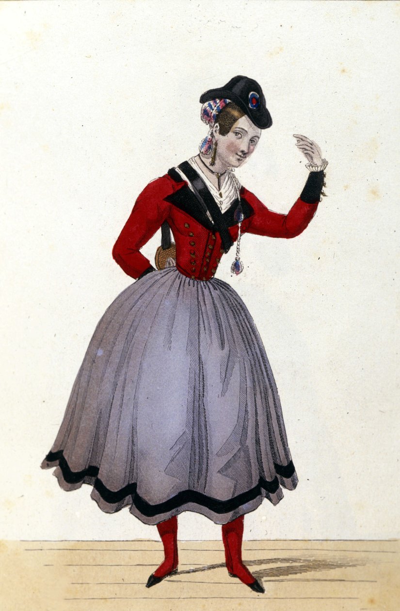Kostium do opery komicznej „La fille du regiment” ”Gaetano Donizetti autorstwa Unknown artist