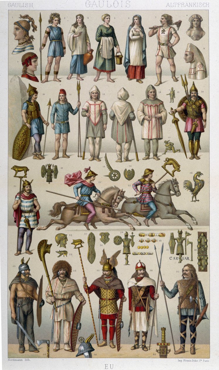Kostiumy, zbroje i broń Galijczyków i ich wojowników autorstwa Unknown artist