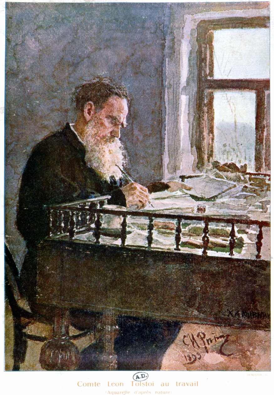 Pismo hrabiego Tołstoja - akwarela po naturze autorstwa Unknown artist