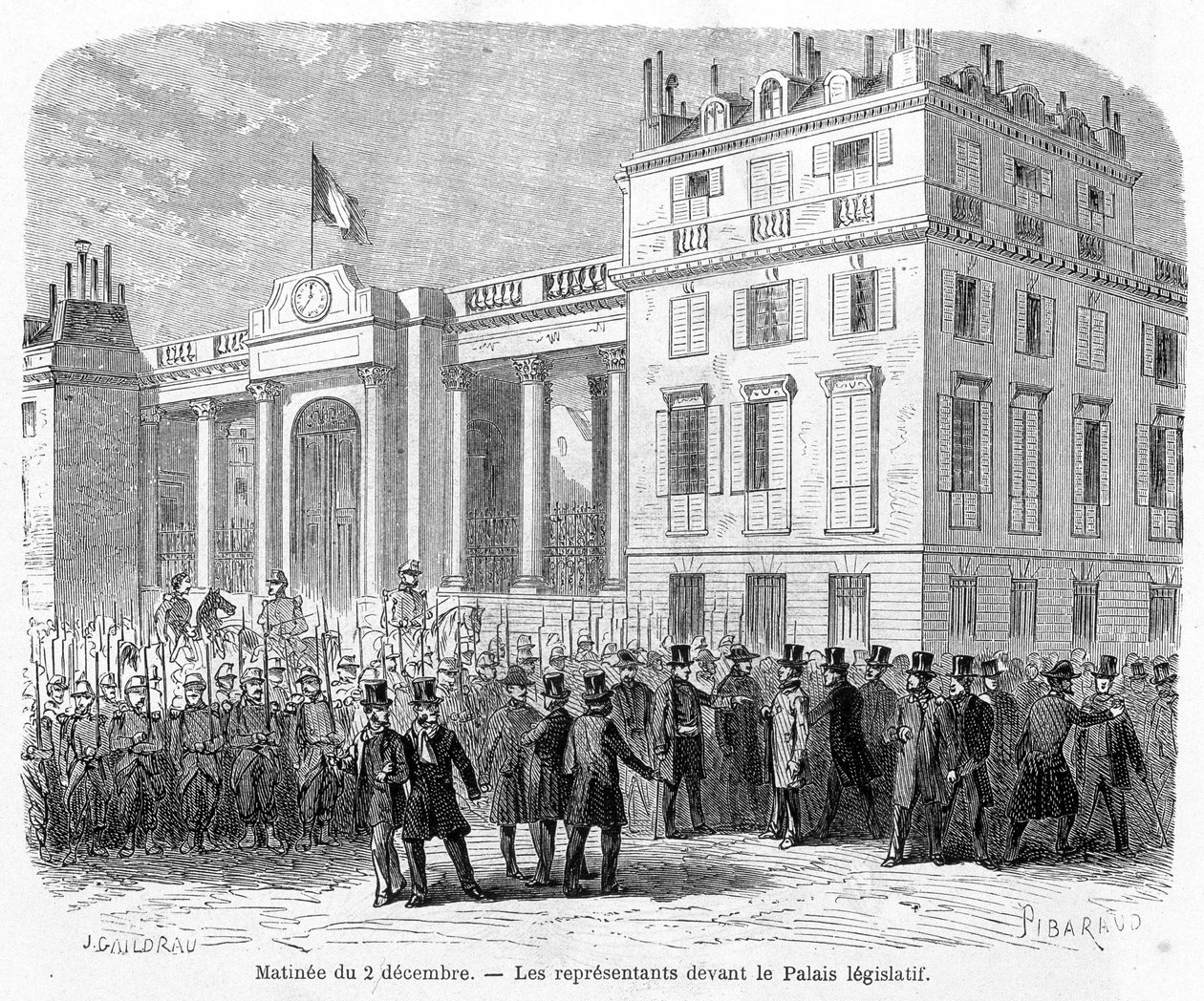 Zamach stanu: aresztowanie deputowanych w ratuszu 10. dzielnicy Paryża w dniu 2 grudnia 1851 r. autorstwa Unknown artist