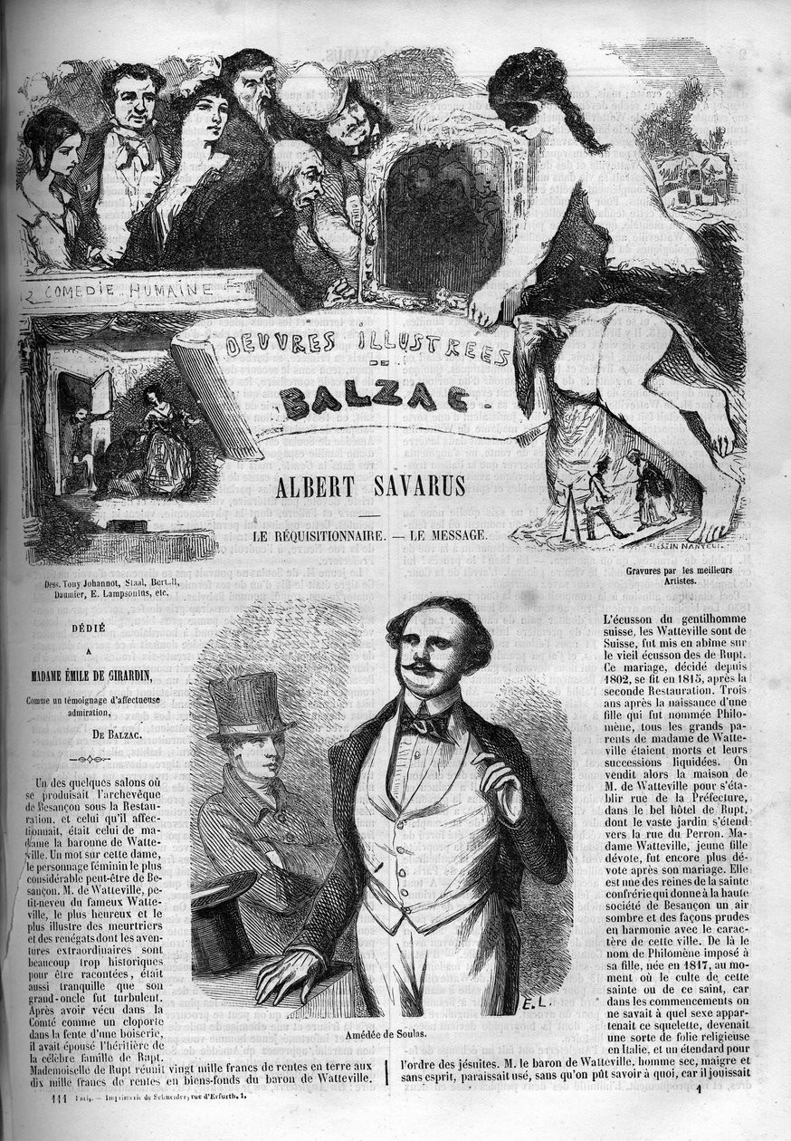 Okładka do powieści „Albert Savarus” autorstwa Unknown artist