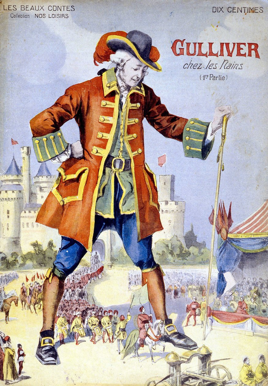 Okładka „Gulliwer w krasnoludach (Lilliputiens)”. Ilustracja z XIX wieku. autorstwa Unknown artist