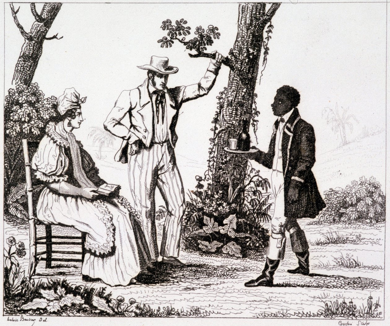 Kreol z Martyniki (czarny służący i kilku białych) - w „” Malowniczej Francji””, T.III autorstwa Unknown artist