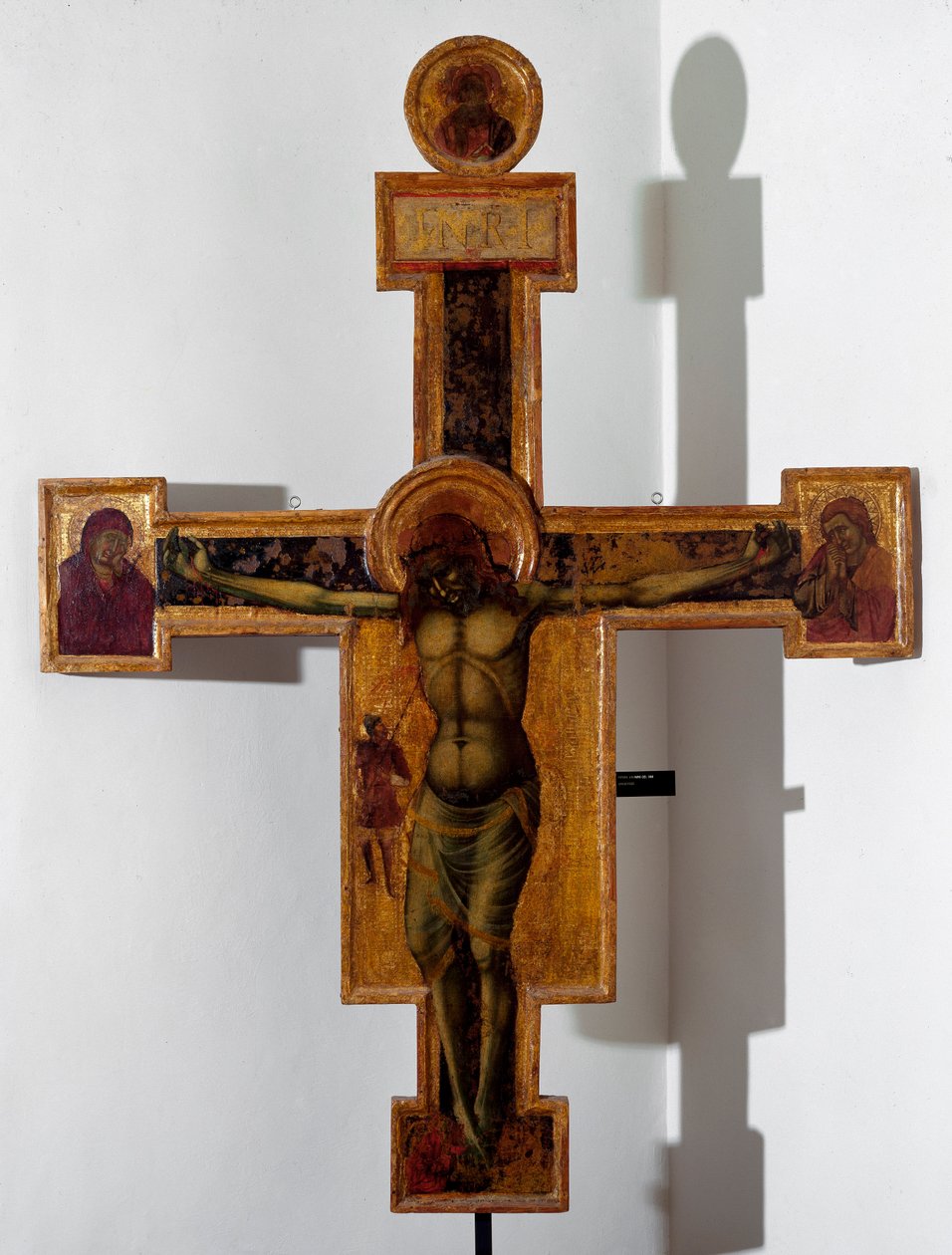 Ukrzyżowanie „INRI”” na krzyżu. Anonimowe malowanie drewna. XV-wieczna Savona, Pinacoteca Civica autorstwa Unknown artist