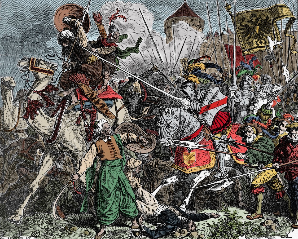 Crusaders in Battle — Krucjata: Rycerze walczący z Saracenami autorstwa Unknown artist