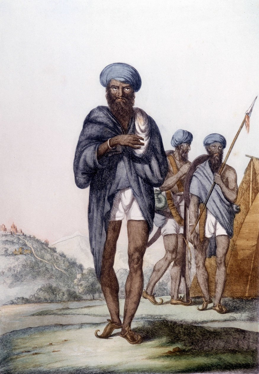 Kultura, cywilizacja i społeczeństwo indyjskie: portret sikhów, religia Indii. autorstwa Unknown artist