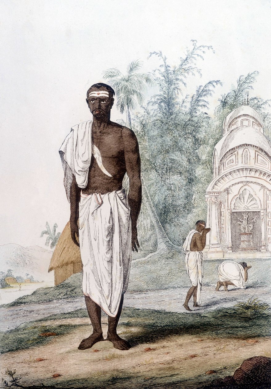 Kultura, cywilizacja i społeczeństwo indyjskie: portret Brahmana, kapłana Indii. autorstwa Unknown artist