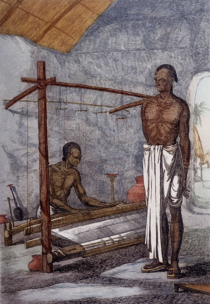 Kultura, cywilizacja i społeczeństwo indyjskie: tkacz w Indiach. autorstwa Unknown artist