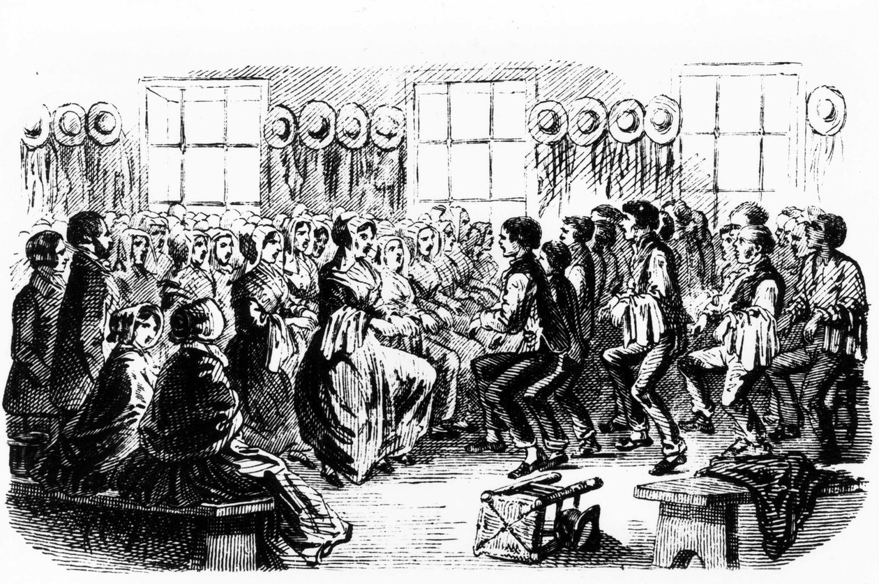 Wytrząsarki do tańca. Grawerowanie z XIX wieku. autorstwa Unknown artist