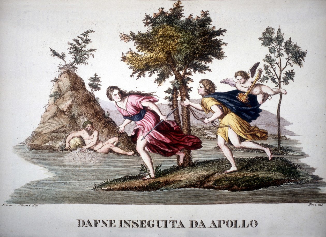 Daphne ścigana przez Apollona - w słowniku mitologicznym autorstwa Unknown artist