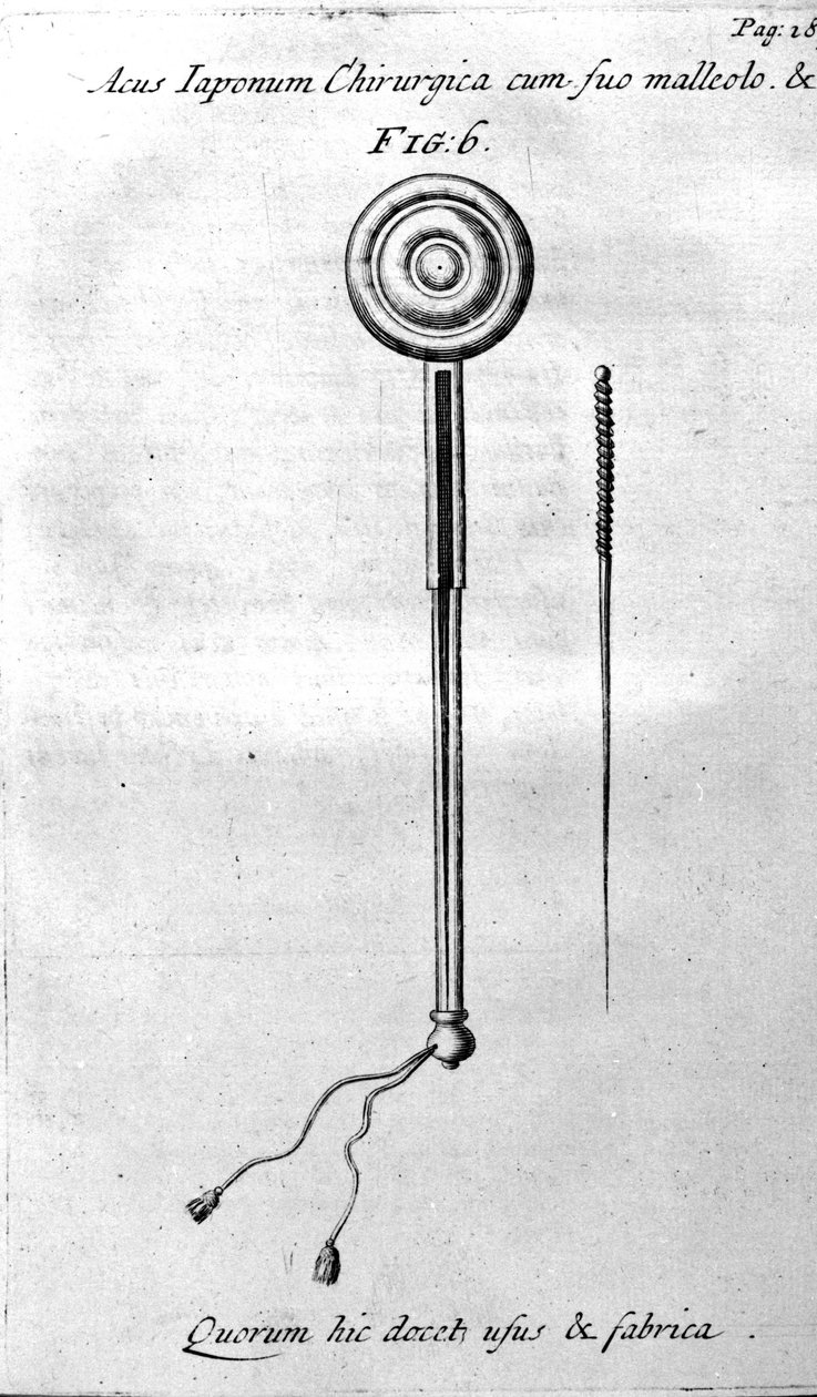 De Acupunctura autorstwa W.Ten Rhijn. Londyn 1683. Pierwszy zachodni tekst dotyczący akupunktury. autorstwa Unknown artist