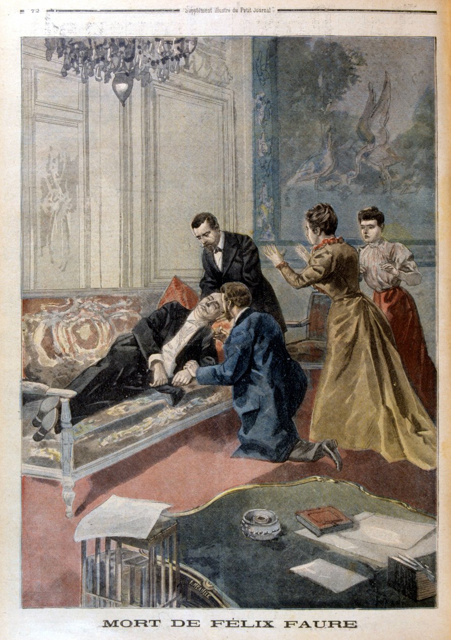 Śmierć Félixa Faure w salonach Elizejskiego - w „Le Petite Journal” z 26.02.1899 autorstwa Unknown artist