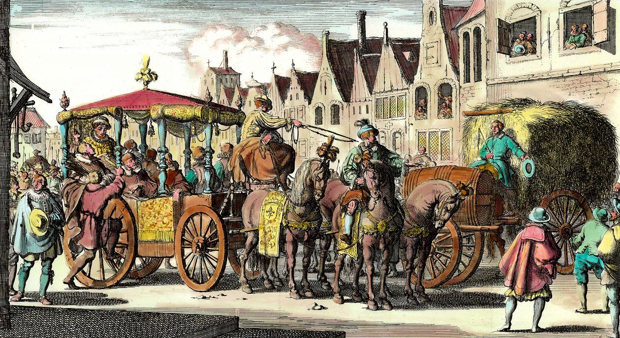 Śmierć Henryka IV: Zamordowanie Henryka IV (1553-1610) 14 maja 1610 przez Francois Ravaillaca (1578-1610). Rycina z XVII wieku. Prywatna kolekcja. autorstwa Unknown artist
