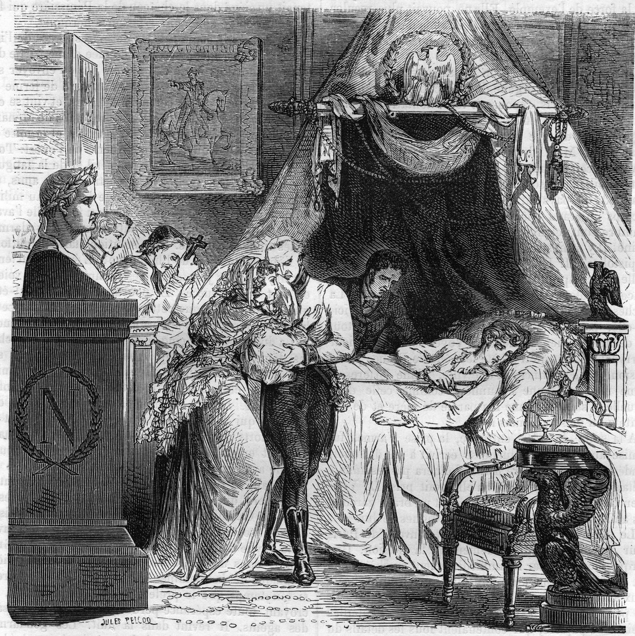 Śmierć Napoleona II, syna Napoleona I, księcia Reichstadt (1811-1832). autorstwa Unknown artist