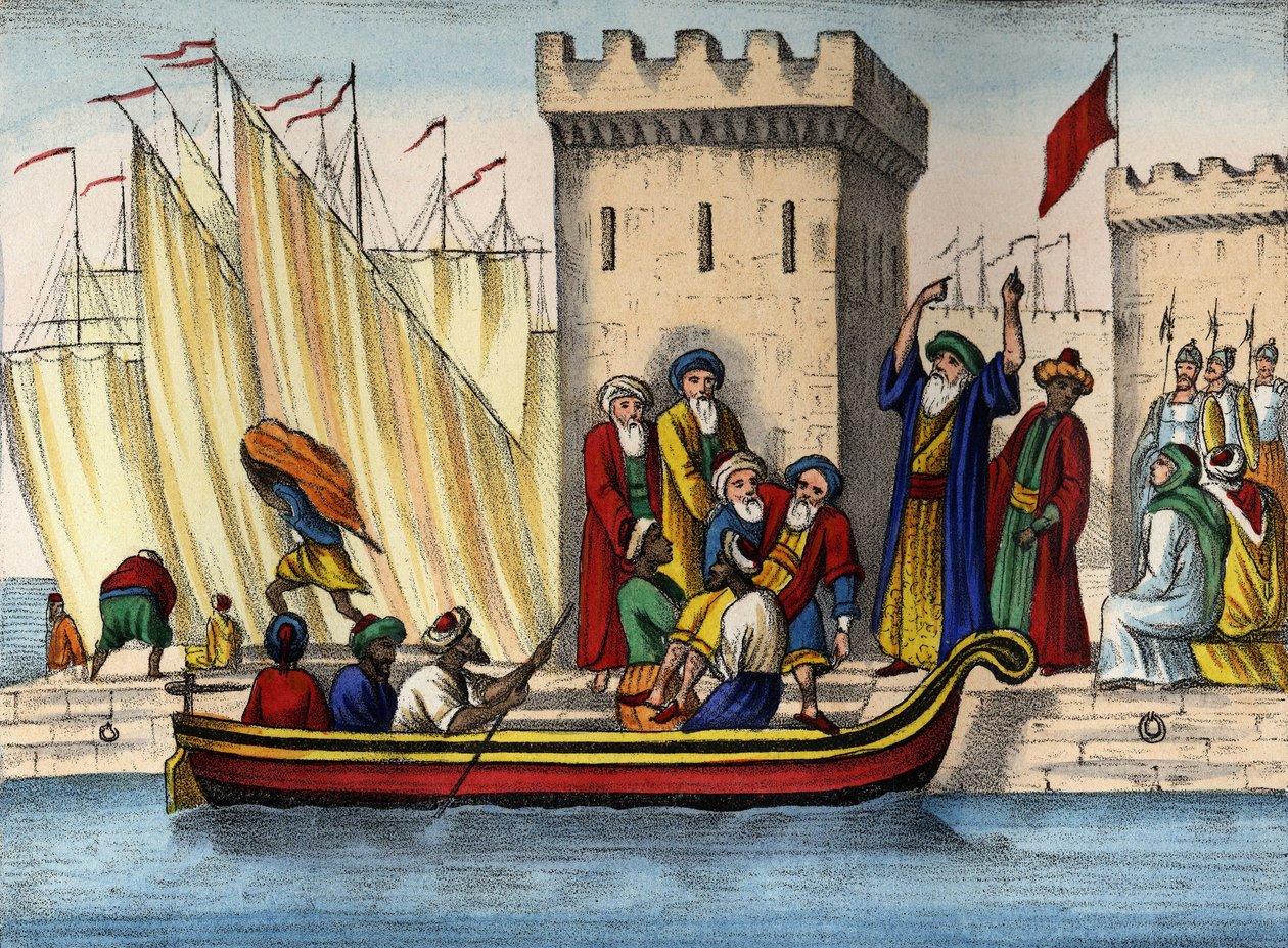 Wyjazd Maurów z Algieru po kolonizacji Francuzów autorstwa Unknown artist
