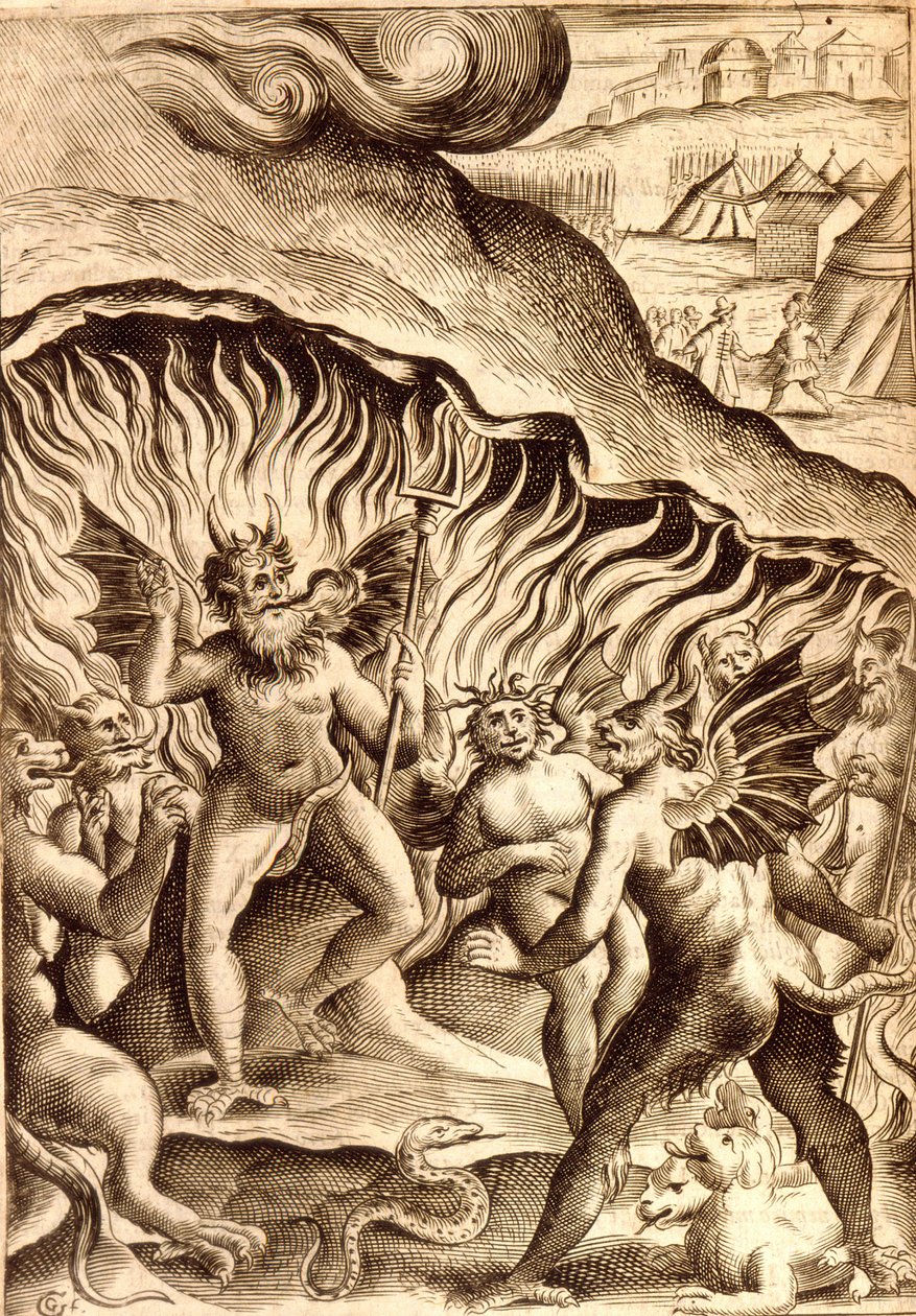 Opis piekła po XVII-wiecznej pracy. autorstwa Unknown artist