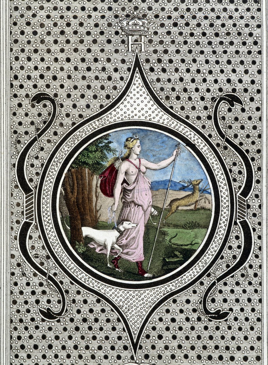 Łowczyni Diany (Artemidy). Grawerowanie z XIX wieku autorstwa Unknown artist