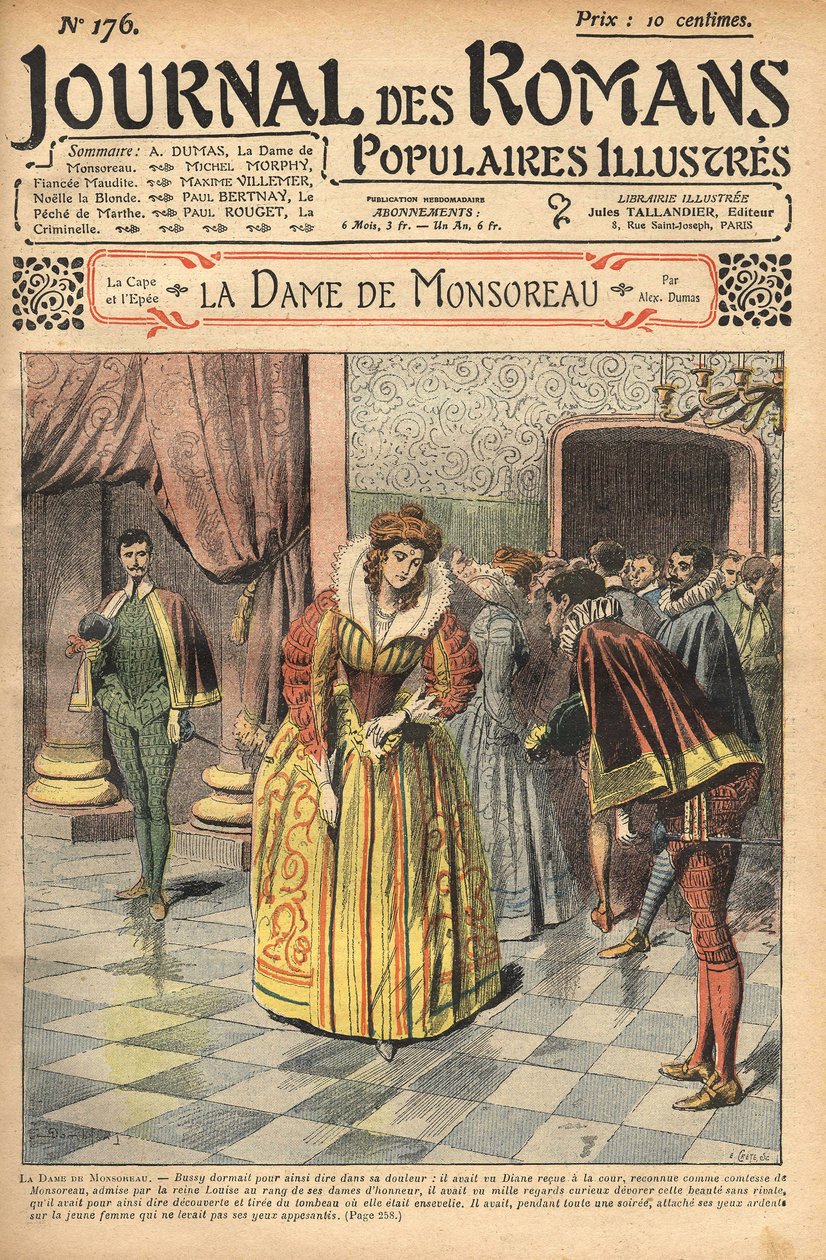 Diane, uznana za hrabinę Monsoreau, została przyznana na dwór. Ilustracja do „Pani Monsoreau” autorstwa Alexandre