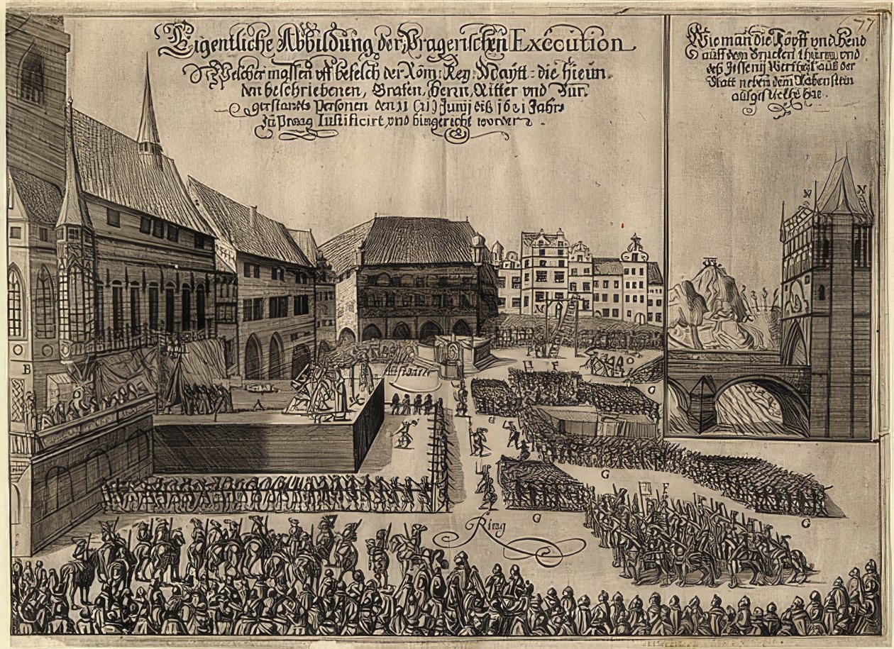 Egzekucja czeskich buntowników na praskim Rynku Starego Miasta. 1621 autorstwa Unknown