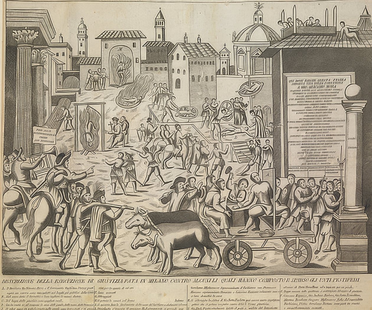 Wielka plaga w Mediolanie w 1630 r. ok. 1835 r. autorstwa Unknown