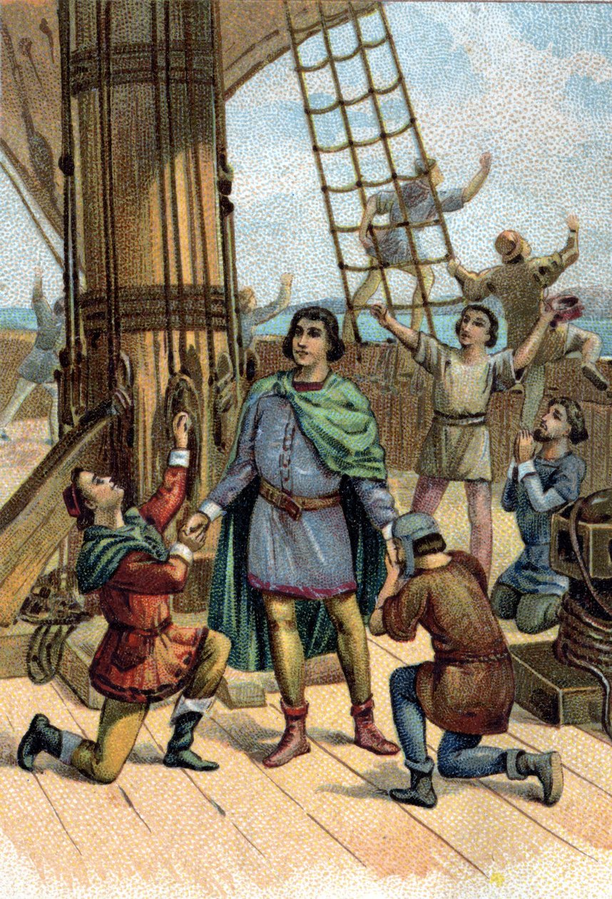 Odkrycie Ameryki przez Krzysztofa Kolumba (Cristoforo Colombo) w 1492 roku. autorstwa Unknown artist