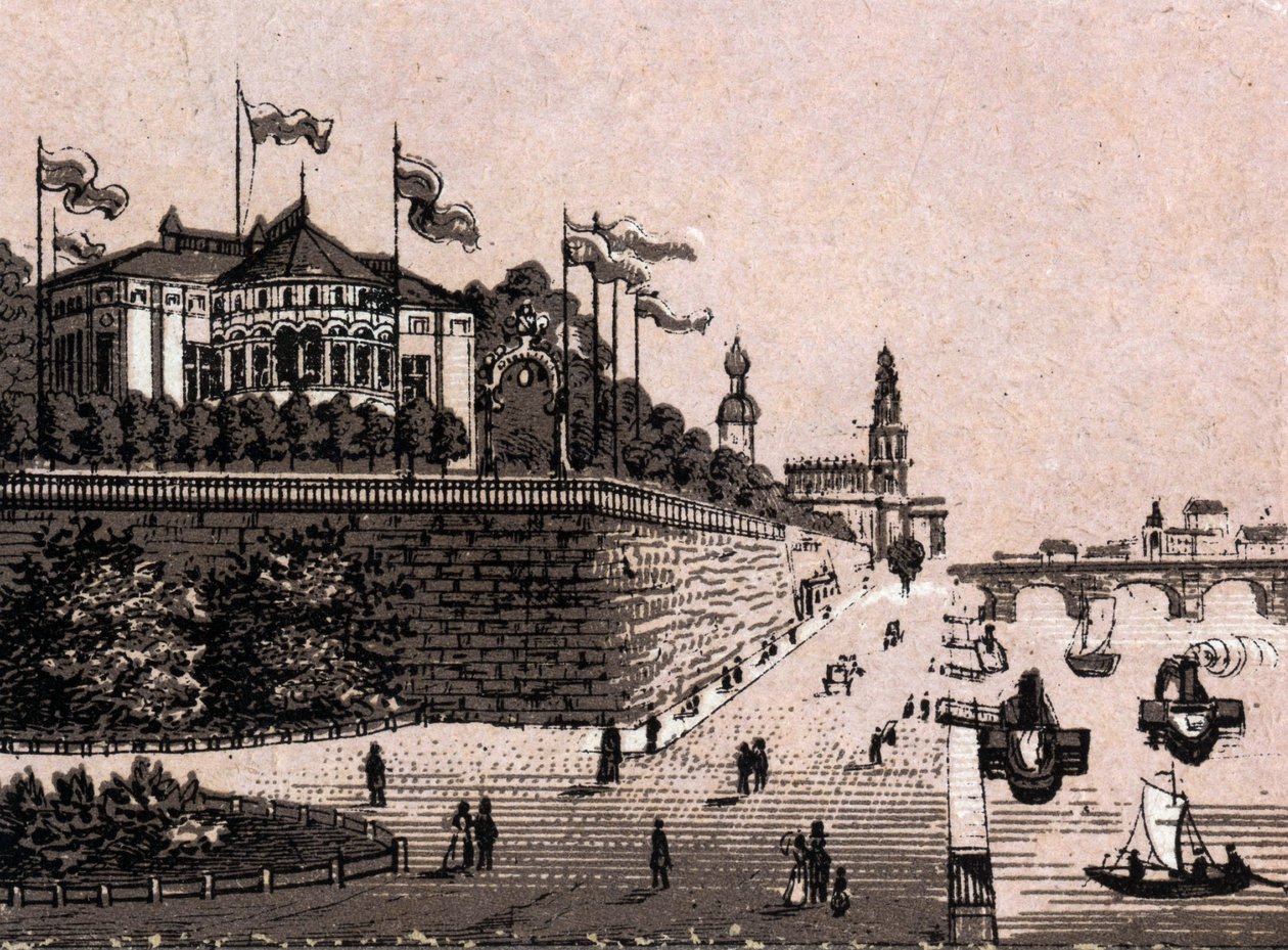 Drezno (Drezno), Niemcy: widok na Belweder. w „” Świat ilustruje 168 odsłon”” Niedatowany (koniec XIX wieku) autorstwa Unknown artist