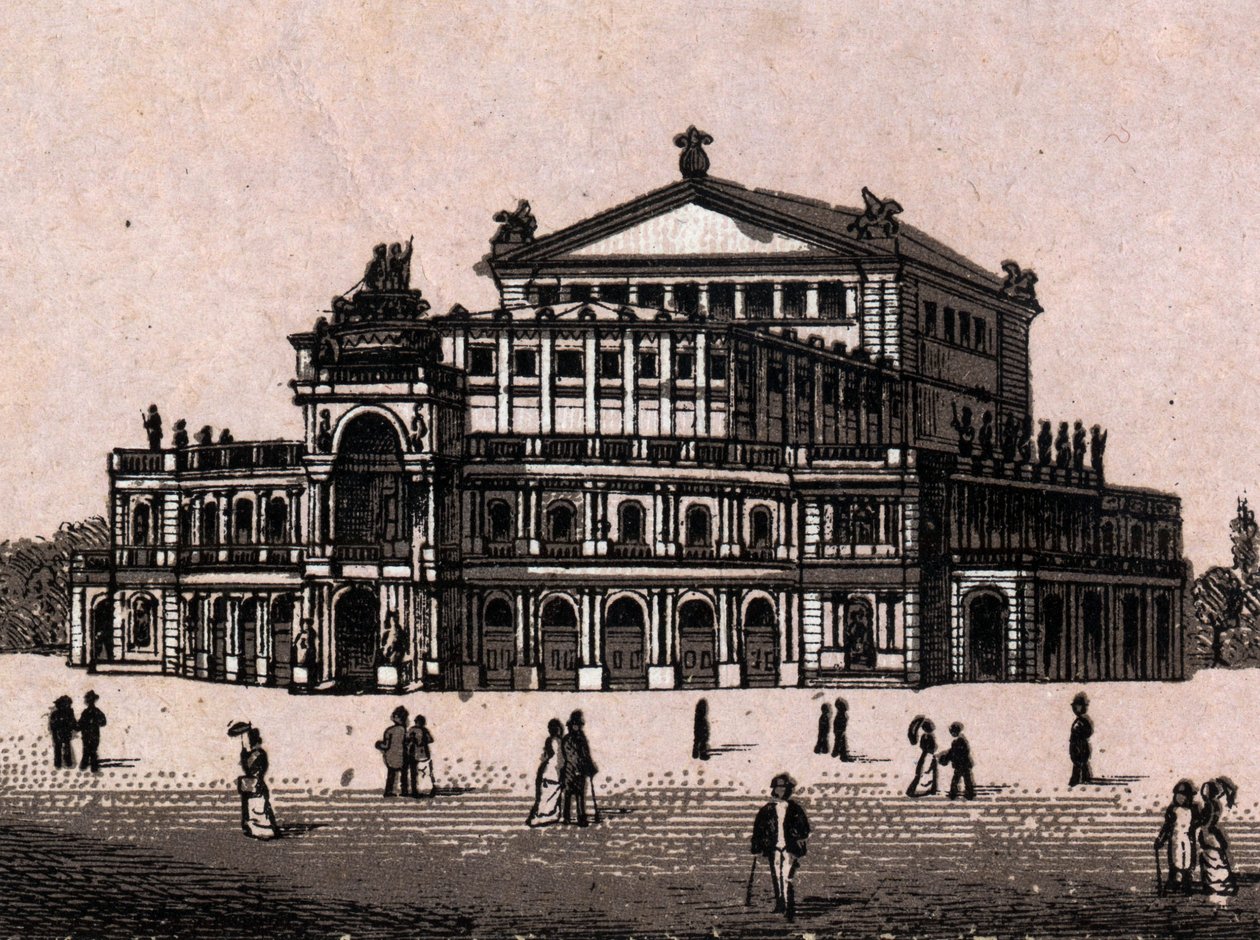 Drezno, Niemcy: widok na Teatr Królewski w Dreźnie. w „” Świat ilustruje 168 odsłon”” Niedatowany (koniec XIX wieku) autorstwa Unknown artist