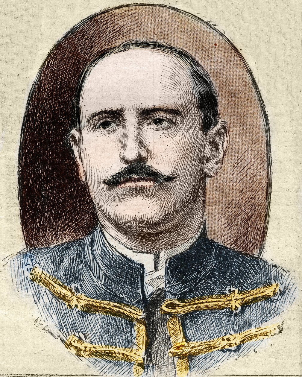 Sprawa Dreyfusa: portret Alfreda Dreyfusa (1859-1935) po jego degradacji podczas procesu Rennes w 1899 roku. autorstwa Unknown artist