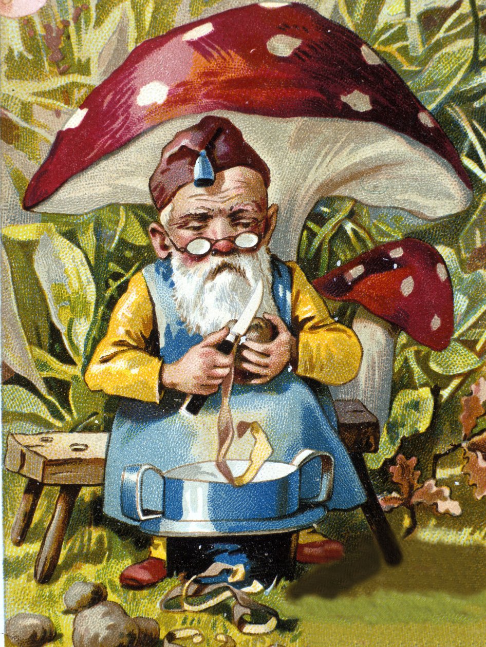 Obieraczka do ziemniaków karłowata lub farfadet. XIX-wieczna chromolitografia. autorstwa Unknown artist
