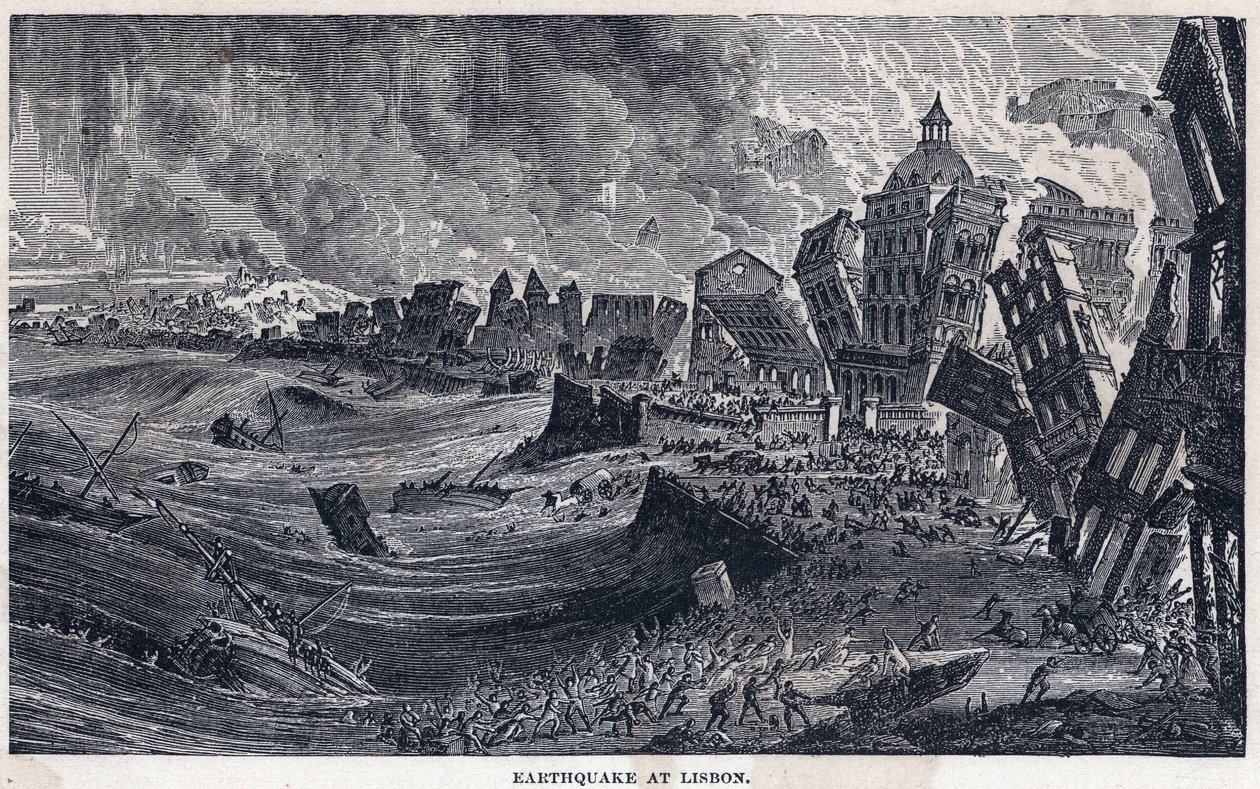 Trzęsienie ziemi z Lizbony do Portugalii w dniu 1 listopada 1755 autorstwa Unknown artist