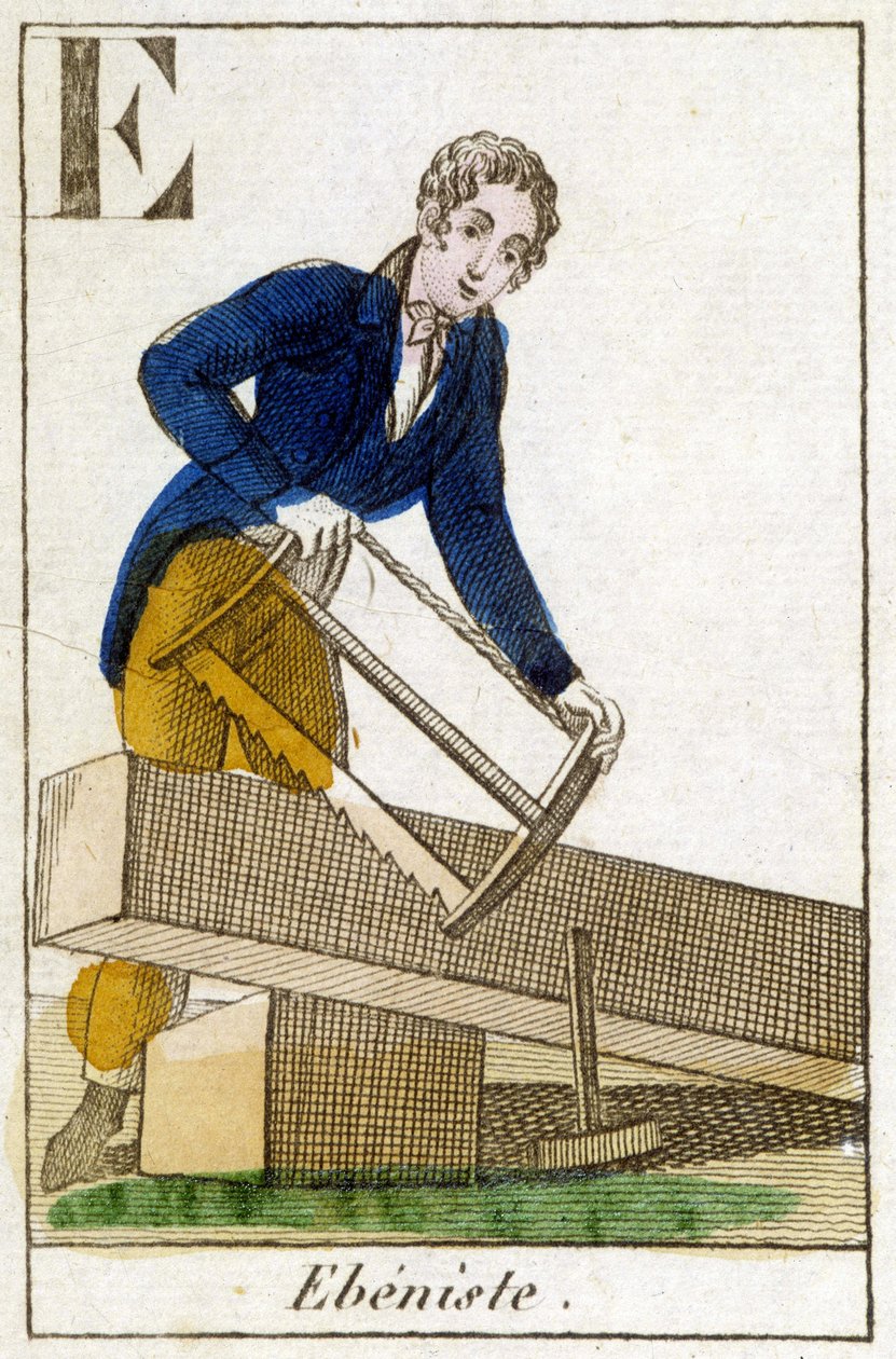 Ebenist przy pracy - grawer, v.1800 autorstwa Unknown artist
