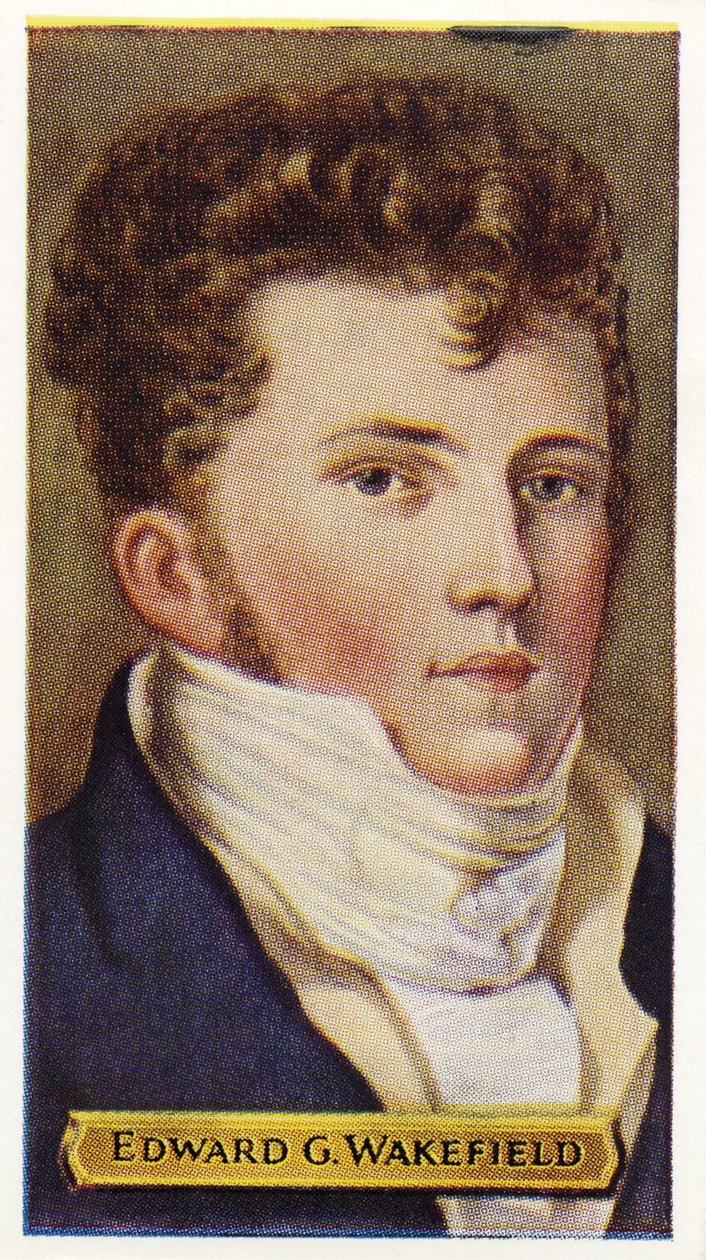 Edward Gibbon Wakefield - angielski dyplomata. (dodruk) autorstwa Unknown artist