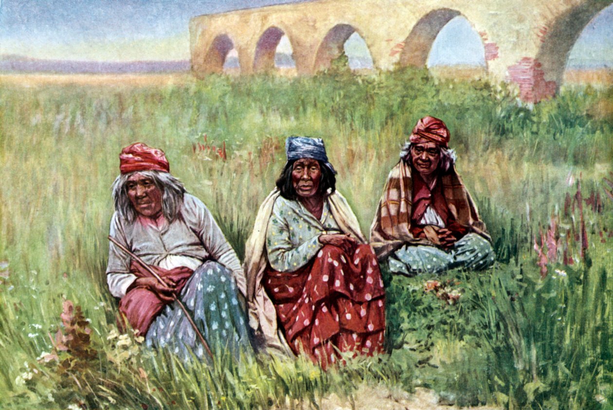 Rdzenne Amerykanki w podeszłym wieku, Kalifornia autorstwa Unknown artist