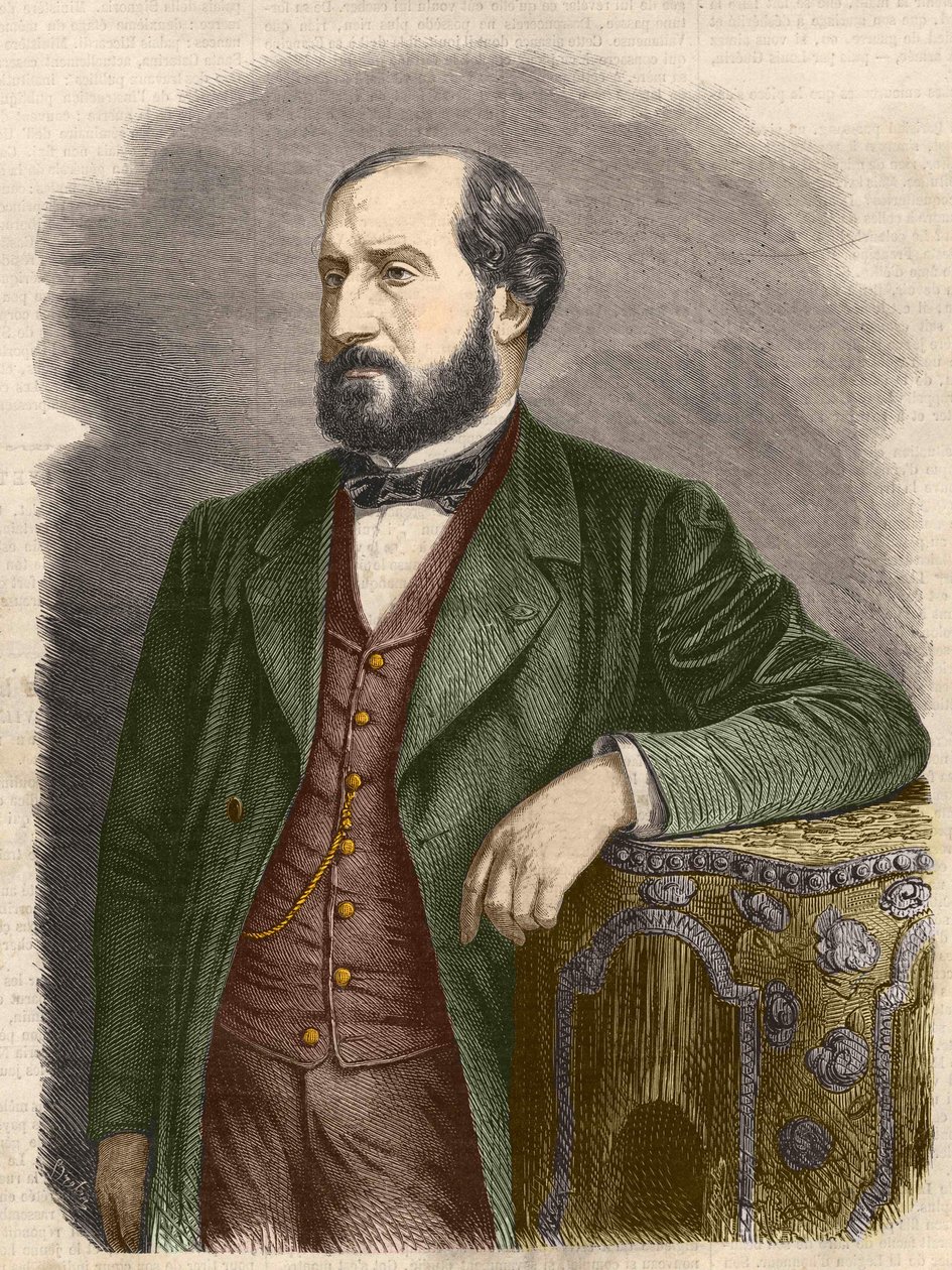 Emile Augier, francuski dramaturg (1820 - 1889). autorstwa Unknown artist